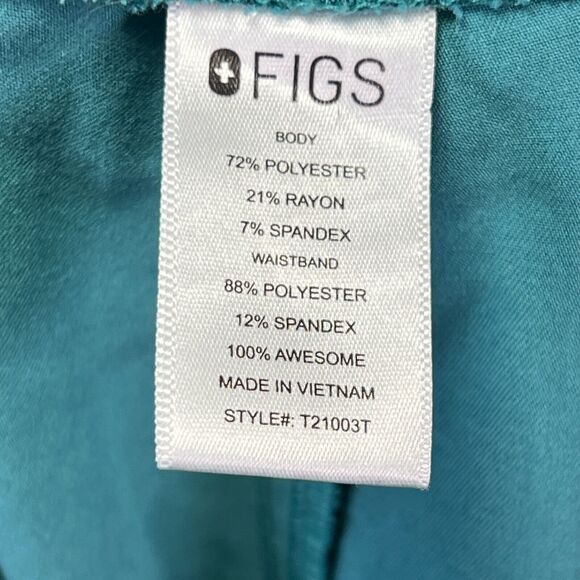 Figs Livingston Scrub Pants Womens L Tall Teal Straight Medical Nurse Uniform - Picture 5 of 5